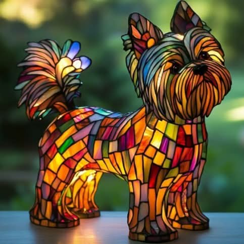 Lumière de nuit LED chien, statuette décorative USB pour salon ou chambre.