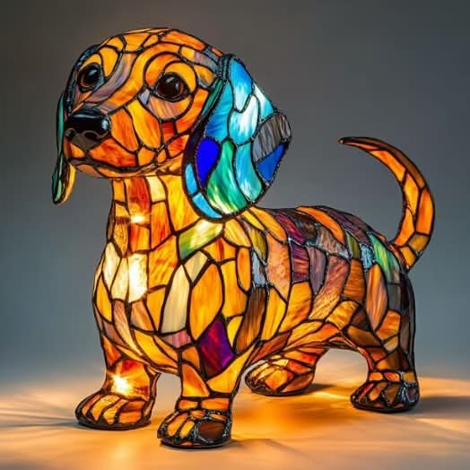 Lampe de nuit LED statuette chien, lumière décorative pour maison, salon, chambre.