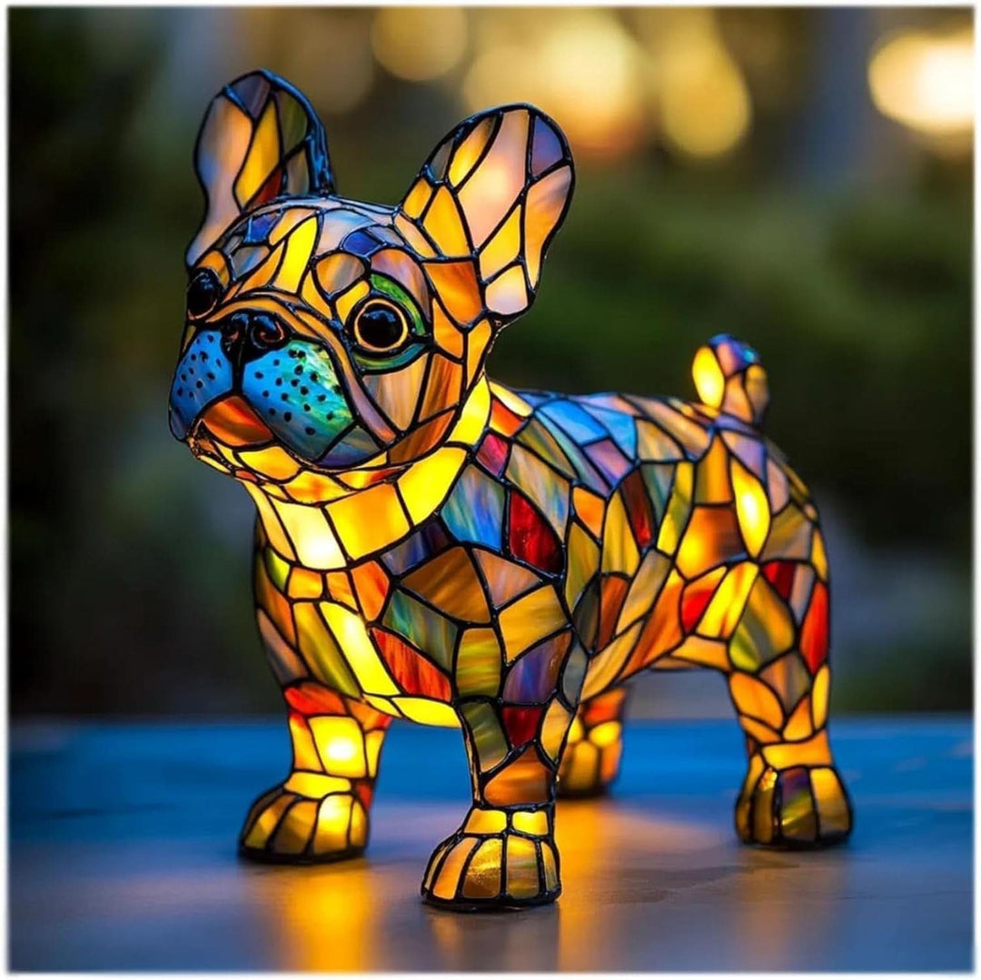 Chien lumineux LED, statuette lampe de nuit pour décoration de chambre ou cadeau.