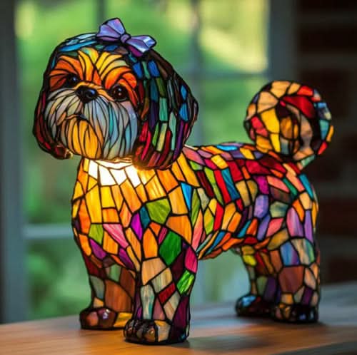 Lumière de nuit LED, statuette chien mignon pour chambre, salon ou comme cadeau.