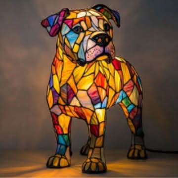 Lampe LED décorative chien, statuette animale mignonne pour chambre d'enfant.