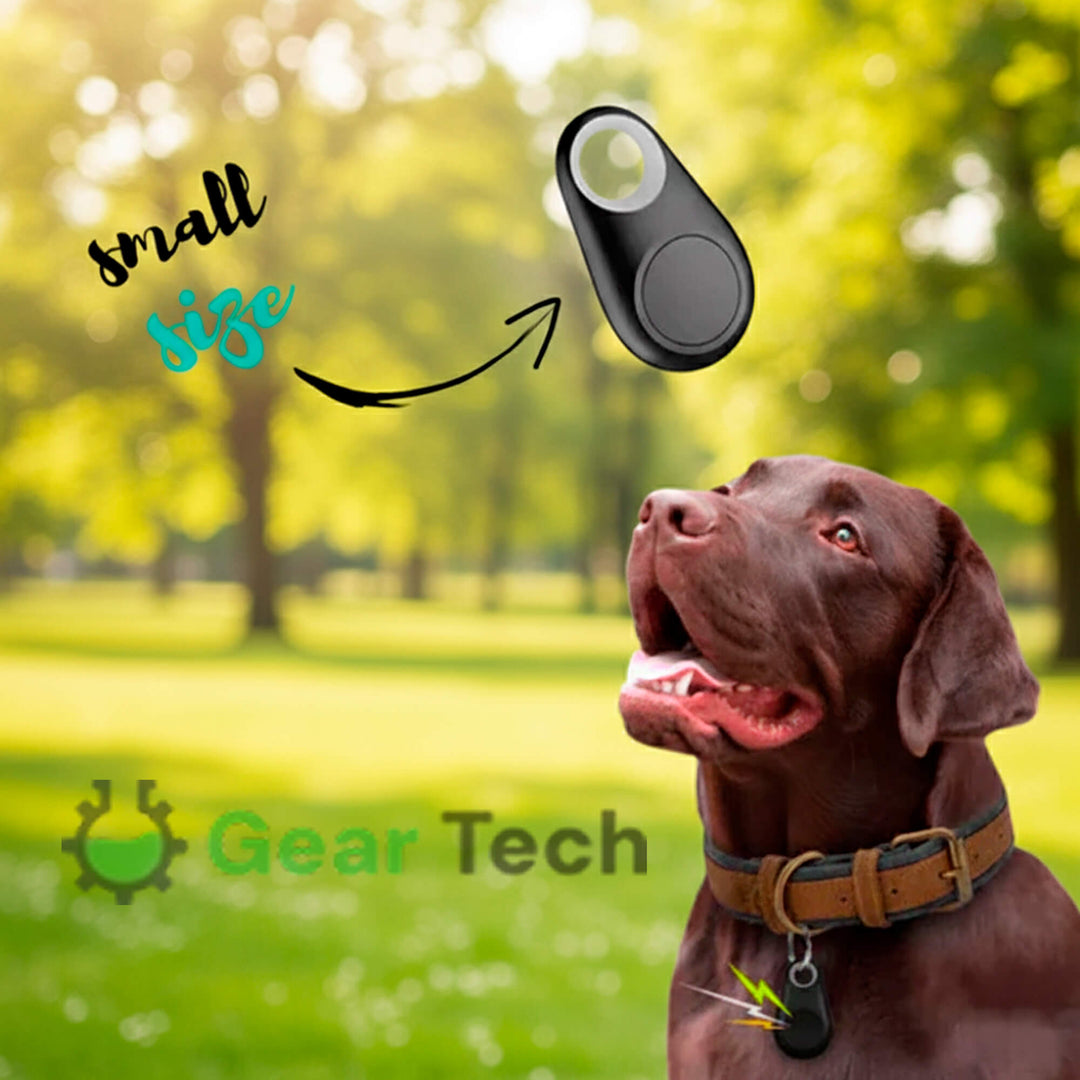Localisateur GPS étanche pour chien, intégrant Apple Find My, protection anti-perte.