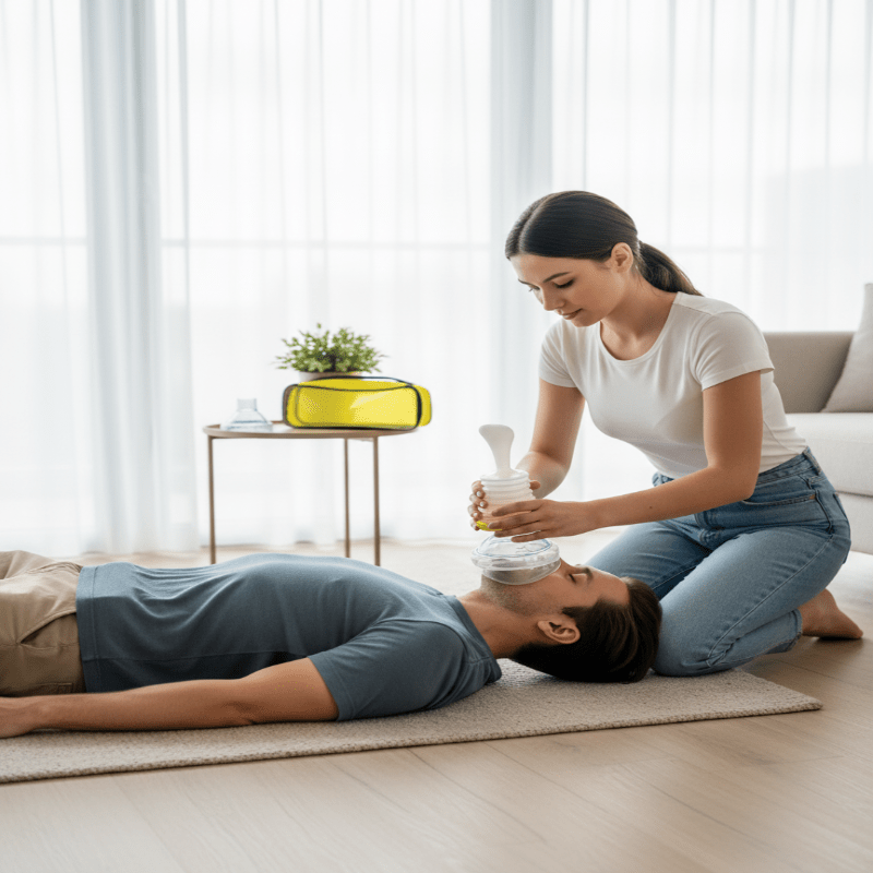 Kit d'urgence anti-étouffement compact pour adultes et enfants, premiers secours vitaux pour la famille.