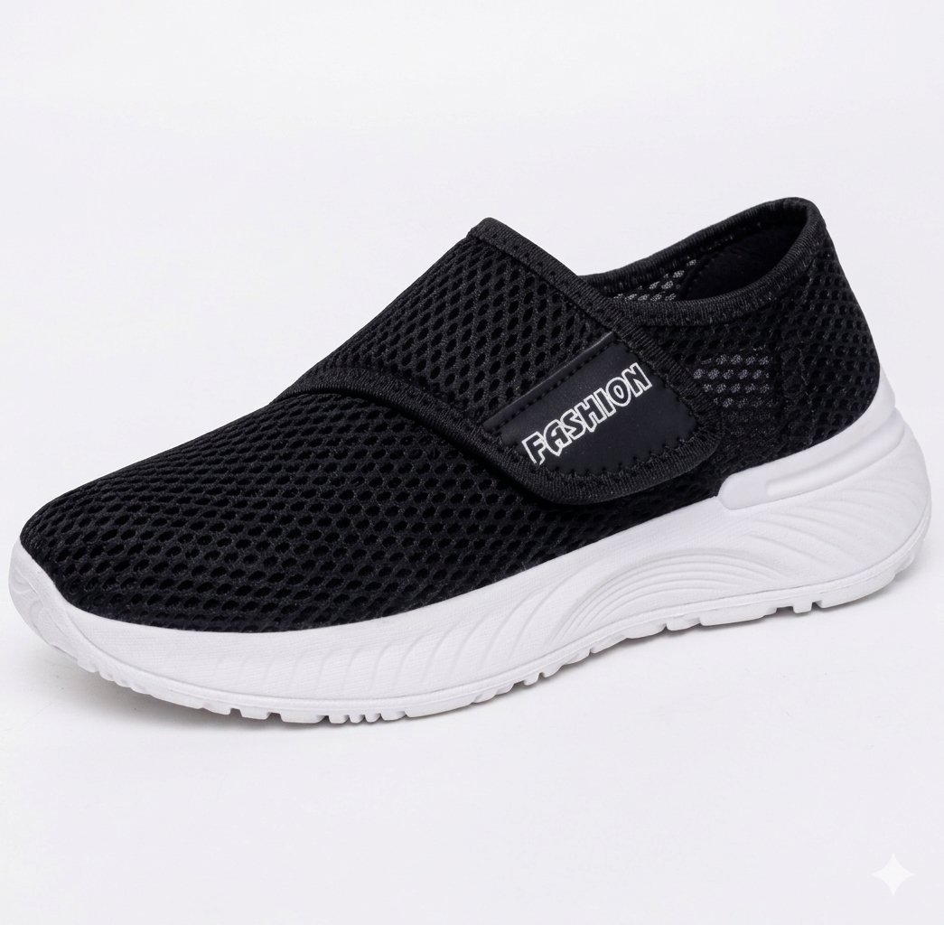Chaussures légères et respirantes avec semelle antichoc. Confortables et adaptées aux pieds sensibles.