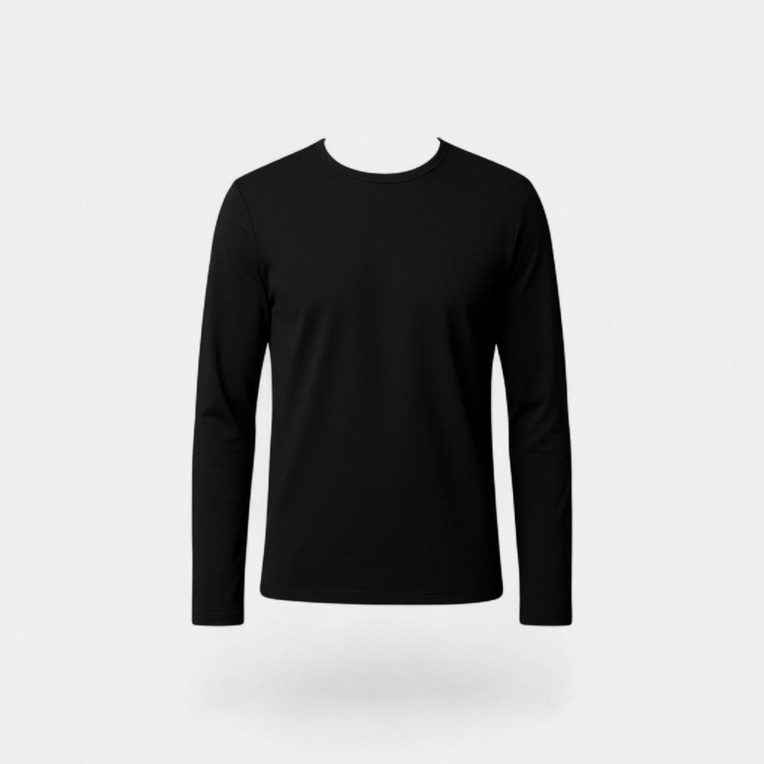 Sous-t-shirt thermique basique gris pour homme, col rond, idéal comme première couche chaude en hiver.