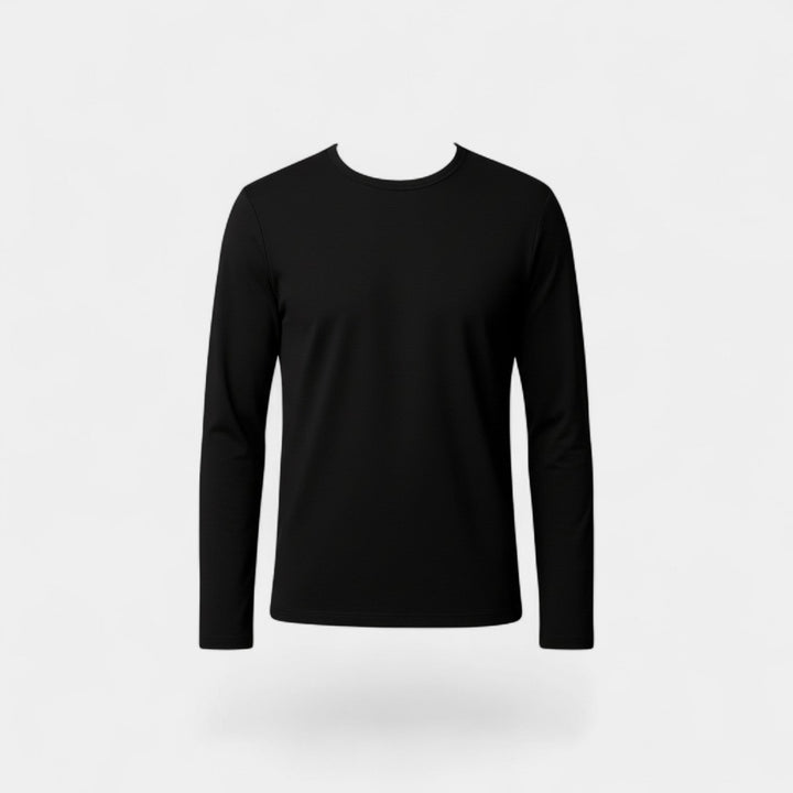 Sous-t-shirt thermique basique gris pour homme, col rond, idéal comme première couche chaude en hiver.