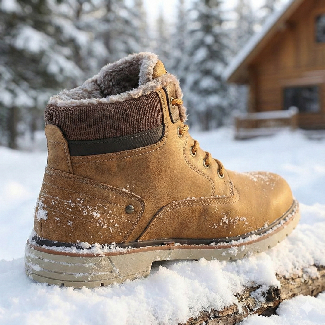 Bottes d'hiver homme robustes, parfaites pour les activités de plein air dans la neige et le froid.