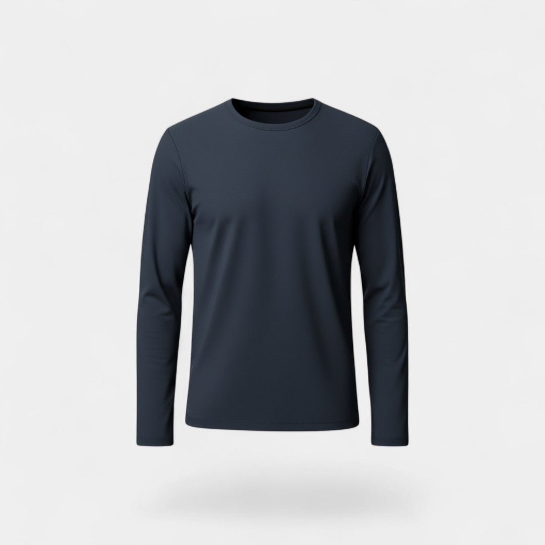 Basique sous-t-shirt thermique homme, col rond, disponible en plusieurs couleurs pour confort hivernal.