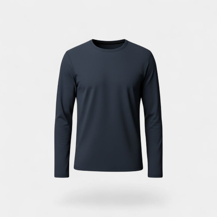 Basique sous-t-shirt thermique homme, col rond, disponible en plusieurs couleurs pour confort hivernal.