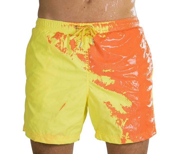 Short de bain AquaSplash homme réactif à l'eau. Surprenez vos amis avec ses couleurs qui changent à la piscine.
