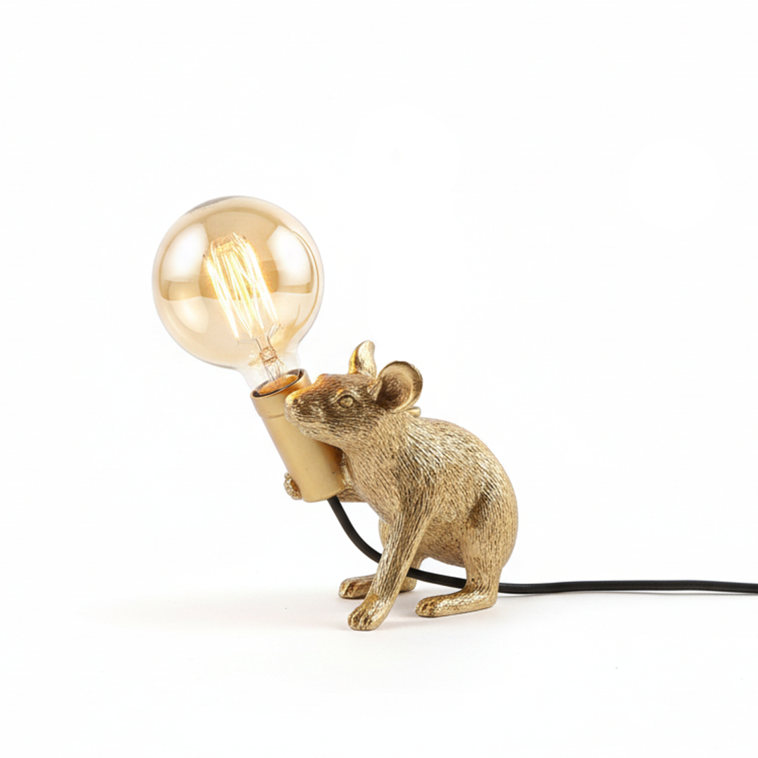 Lampe de chevet design Doctor Mousey, souris décorative unique. Éclairage LED d'ambiance, parfaite idée cadeau déco.