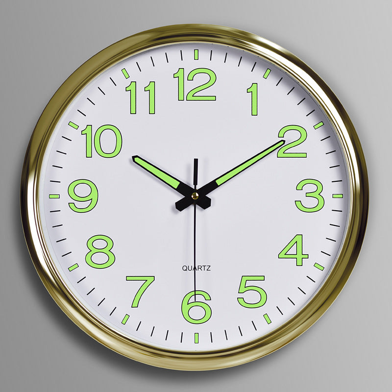 Horloge murale silencieuse Kansas, Ø30 cm, éclairage nocturne. Parfaite pour salon, chambre, ou bureau.