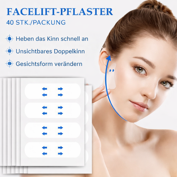 Peau ferme et rajeunie grâce aux bandes de lifting visage. Effet instantané anti-âge pour un soin esthétique.