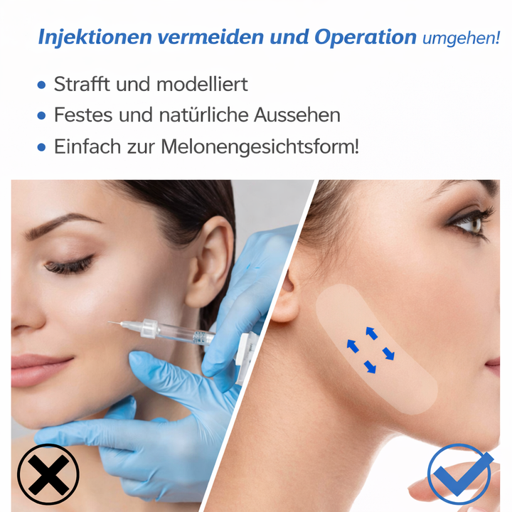 Autocollants de lifting visage invisibles, gros plan. Solution anti-âge pour un contour raffermi et une belle peau.