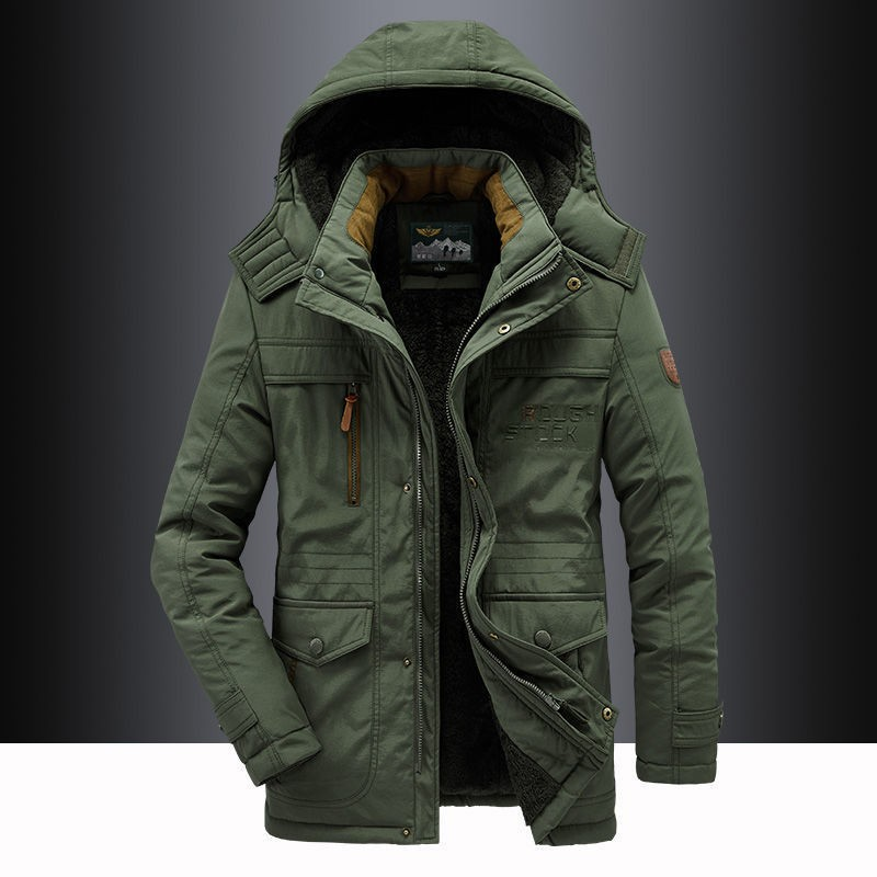 Parka homme élégante et chaude, vêtement extérieur idéal avec capuche pour l'automne-hiver.