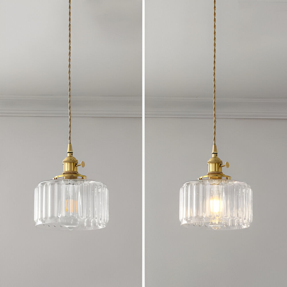 Suspension cylindrique vintage IP65, luminaire design élégant pour un éclairage intérieur durable.