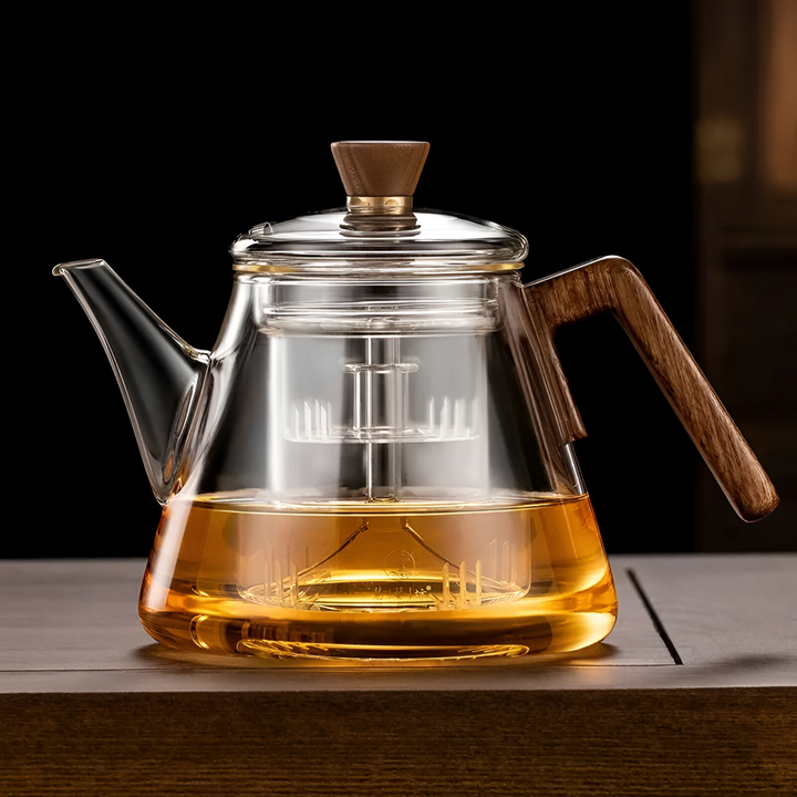 Idée cadeau: théière en verre 900ml avec infuseur pour les amateurs de thé et tisane élégante.