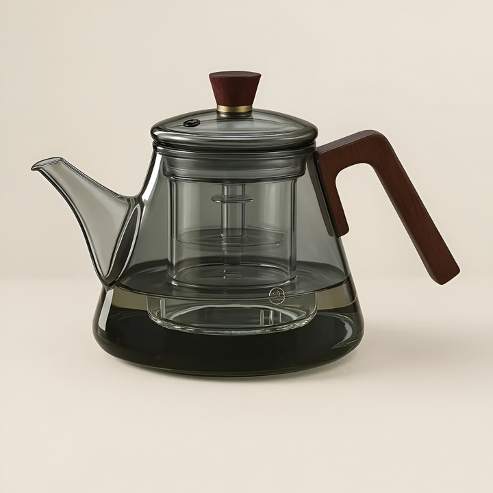 Élégante théière en verre 900ml avec infuseur pour un thé ou une tisane parfaite.