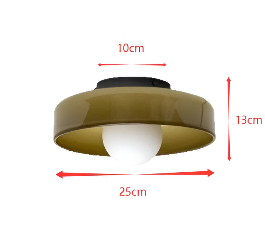 Plafonnier design OrangeBeam, lumière orange diffuse, idéal pour un intérieur contemporain.