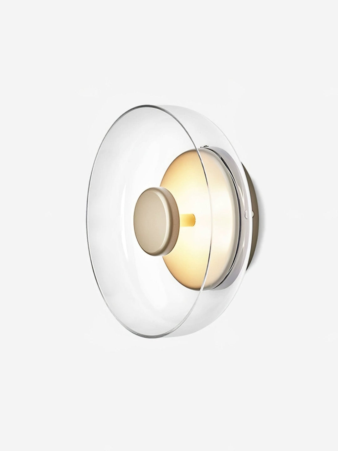 Applique LED verre givré, design contemporain, lumière froide, éclairage couloir.