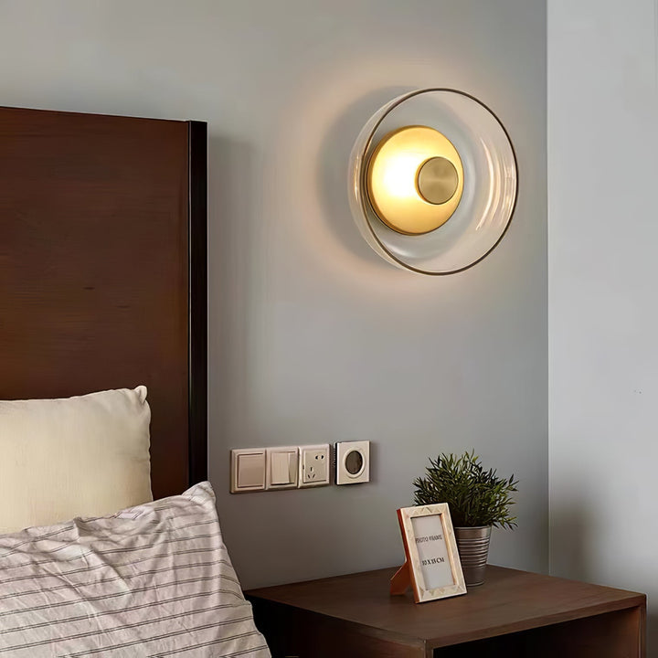 Applique murale LED verre transparent, style nordique, lumière ambiante chambre.