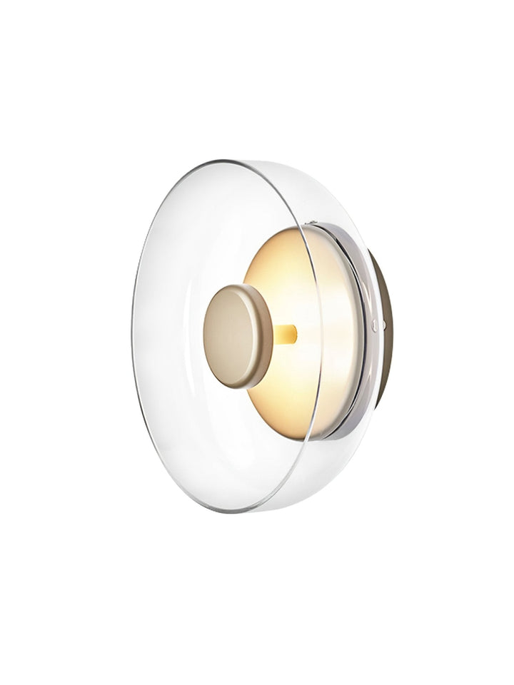 Lampe murale LED verre strié, design nordique, lumière chaude, éclairage salon.