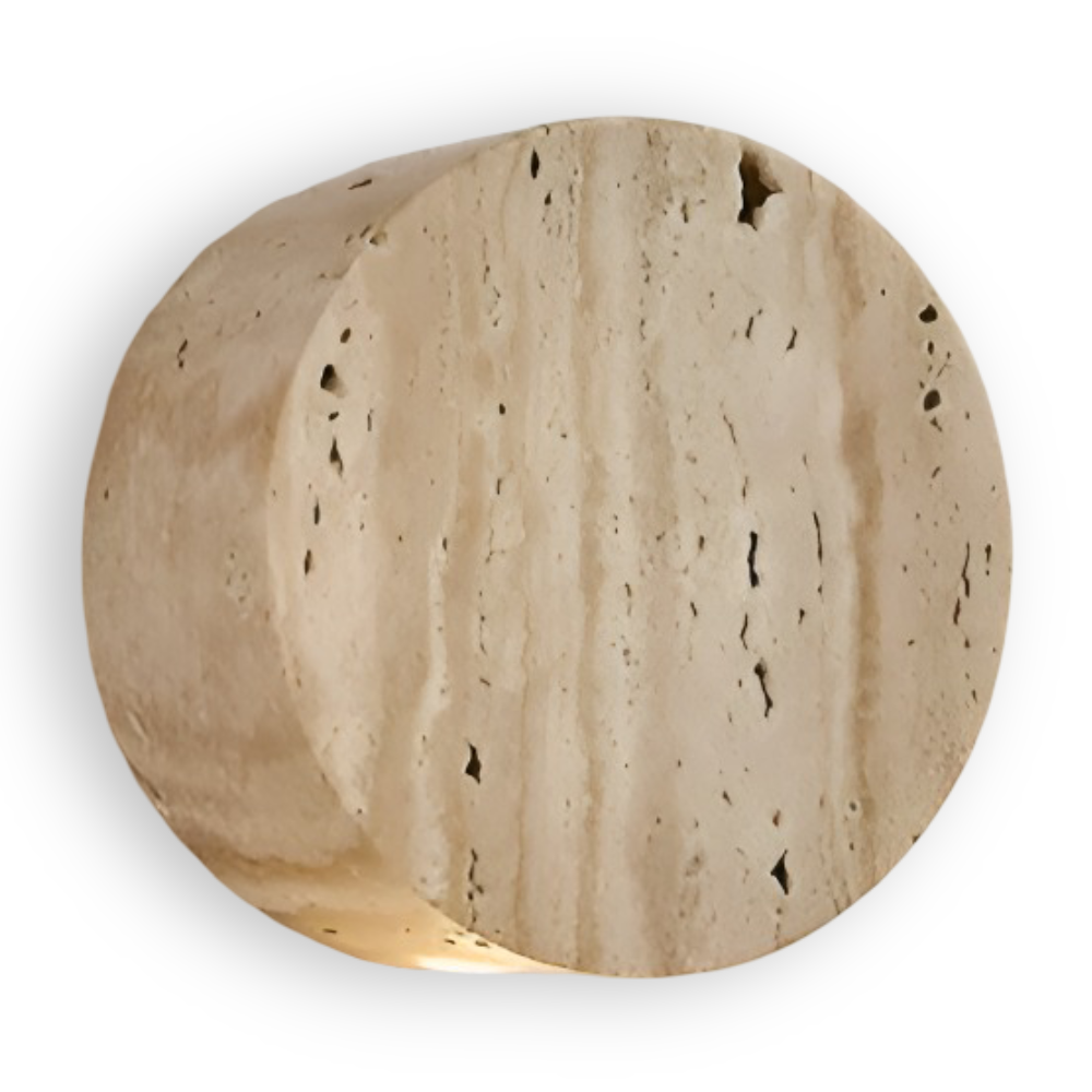 Applique murale LED ronde beige, design élégant. Éclairage LED économe pour salon ou chambre à coucher.