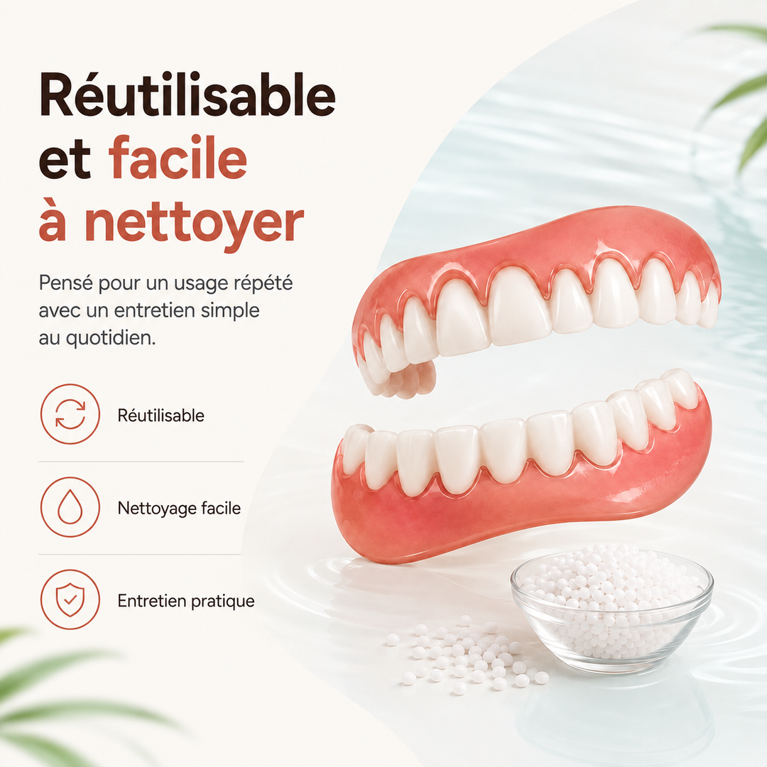 Prothèses dentaires en silicone pour transformer le sourire, parfaites pour déguisement, maquillage et effets spéciaux.