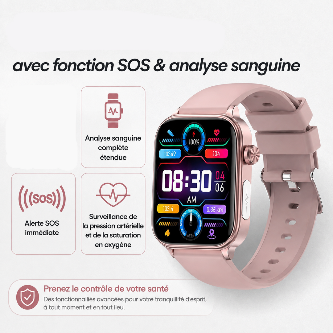 Montre connectée santé : suivi cardiaque, sommeil, activité physique. Pour un bien-être quotidien optimal.