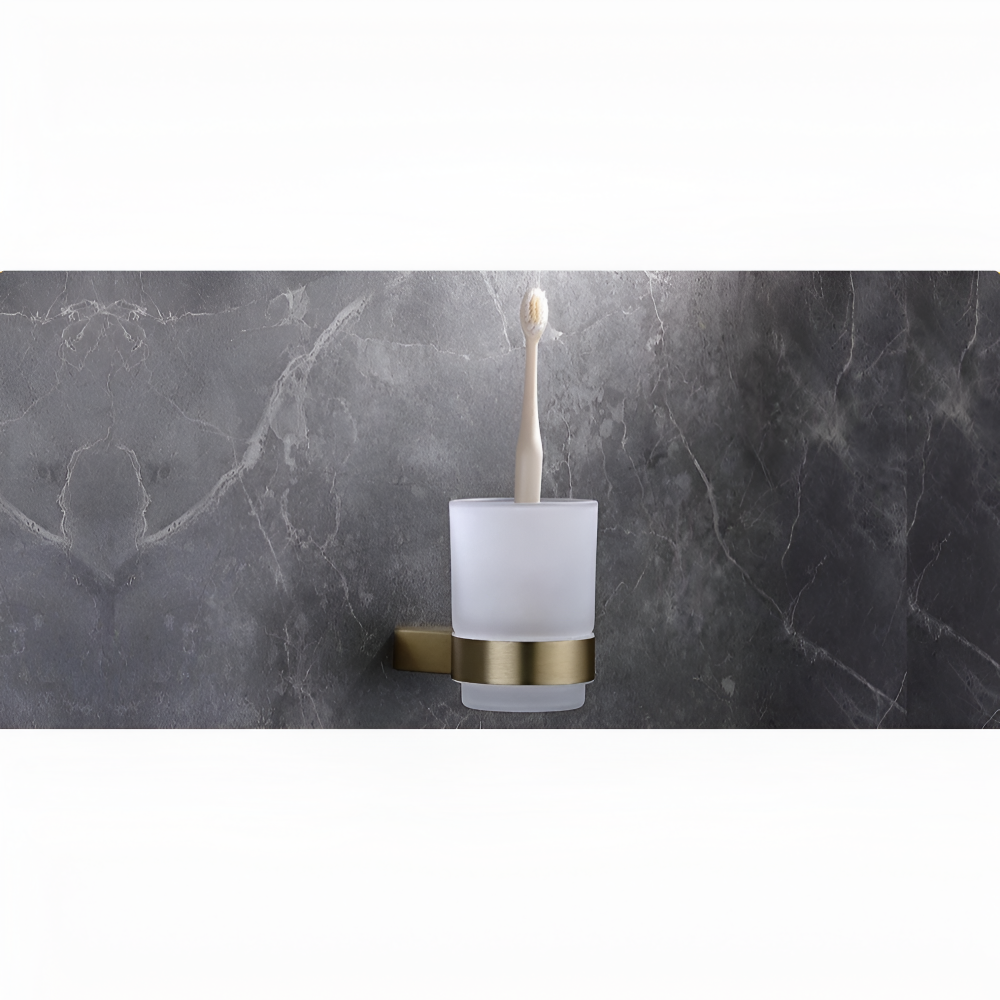 Barre de serviette moderne or brossé pour salle de bains, en acier inoxydable robuste et élégant.