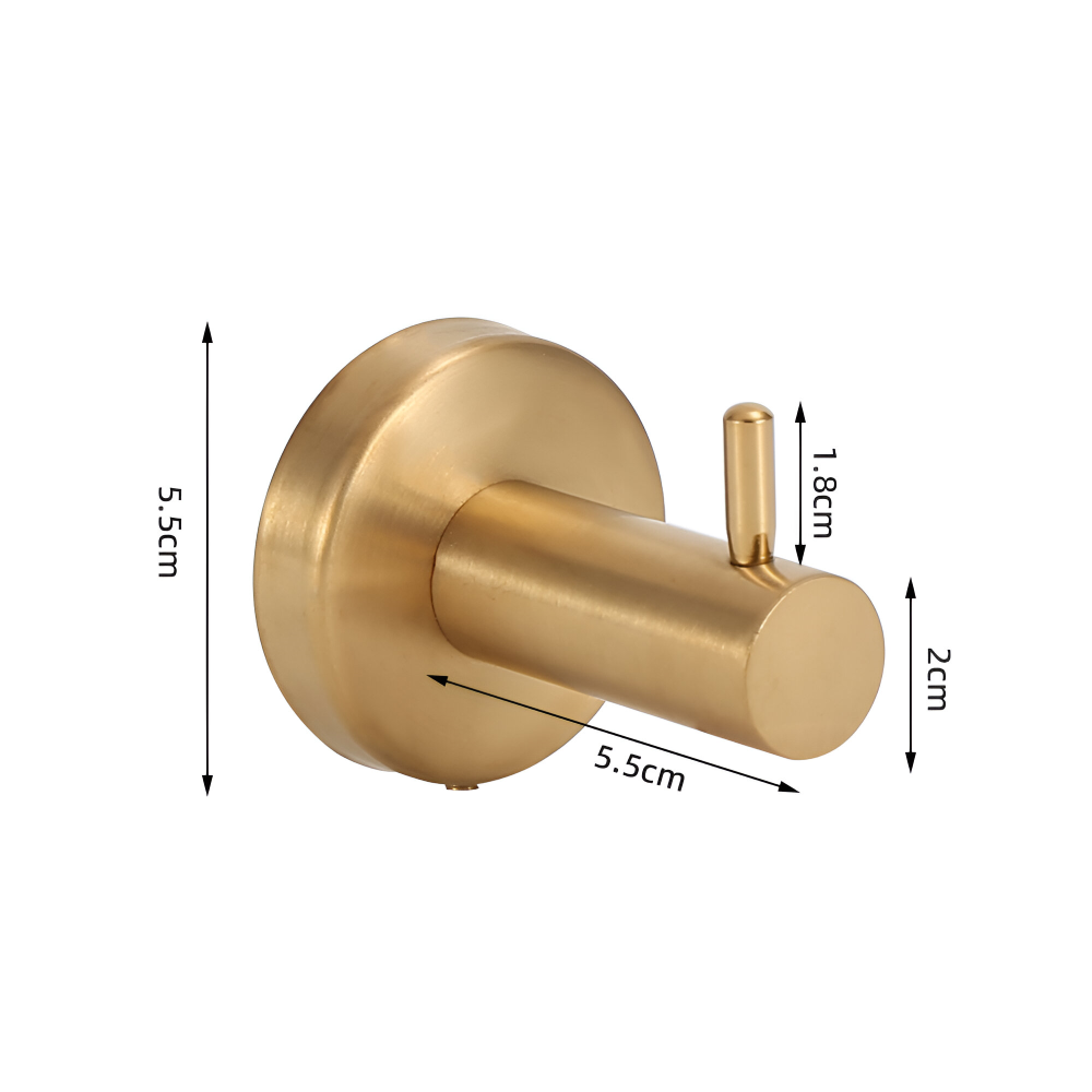 Porte-serviette mural or brossé, accessoire de luxe en acier inoxydable pour votre salle de bains.