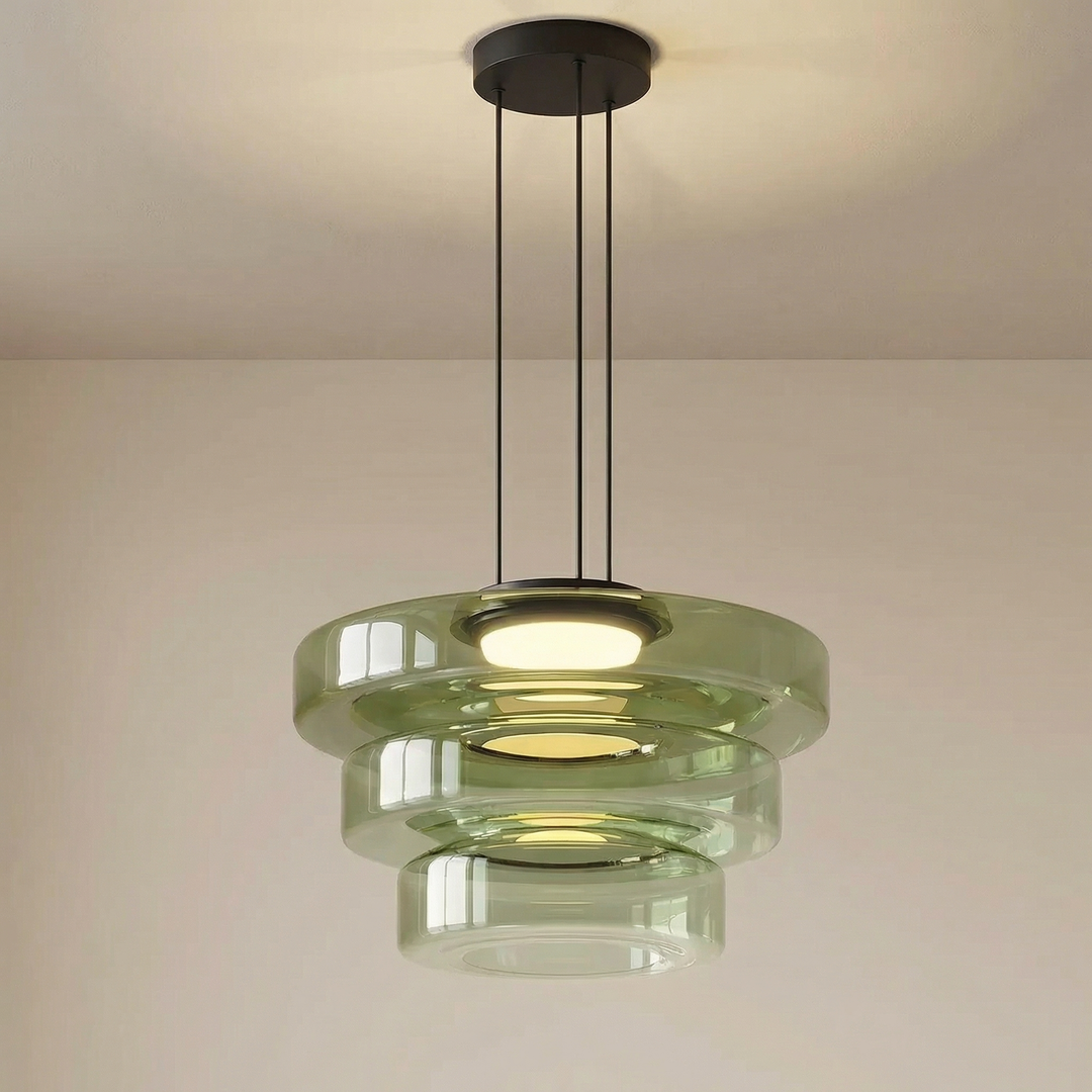 Suspension élégante Bauhaus, design nordique en verre pour un éclairage intérieur moderne.
