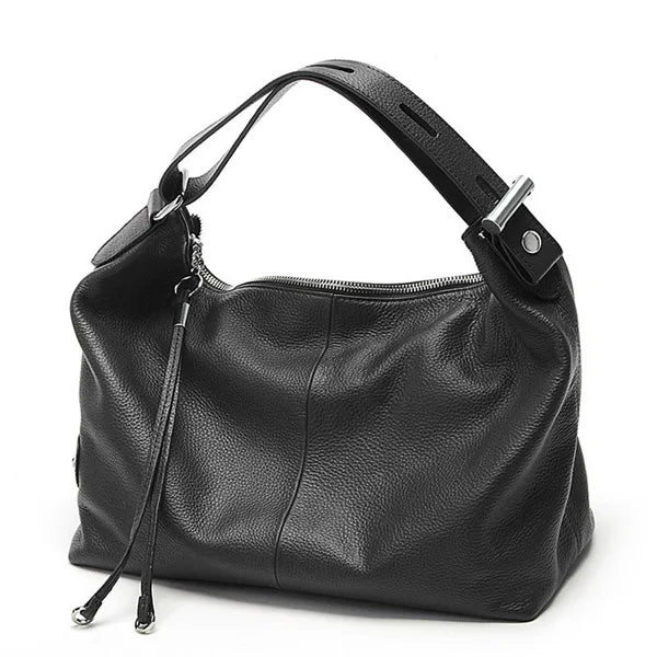 Sac d'épaule hobo Aléria, cuir fendu, accessoire tendance et pratique pour femme.