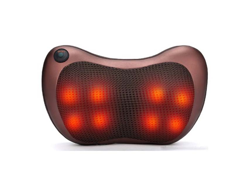 Coussin de massage Shiatsu portable pour le cou, le dos et les épaules avec fonction chauffante pour relaxation profonde.