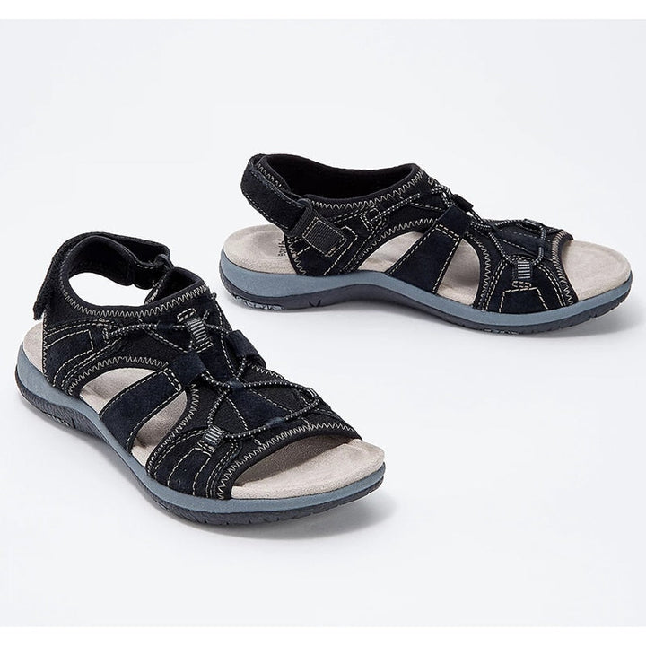 Sandales de marche femme, confort ergonomique, brides réglables et soutien actif, parfaites pour les promenades estivales.