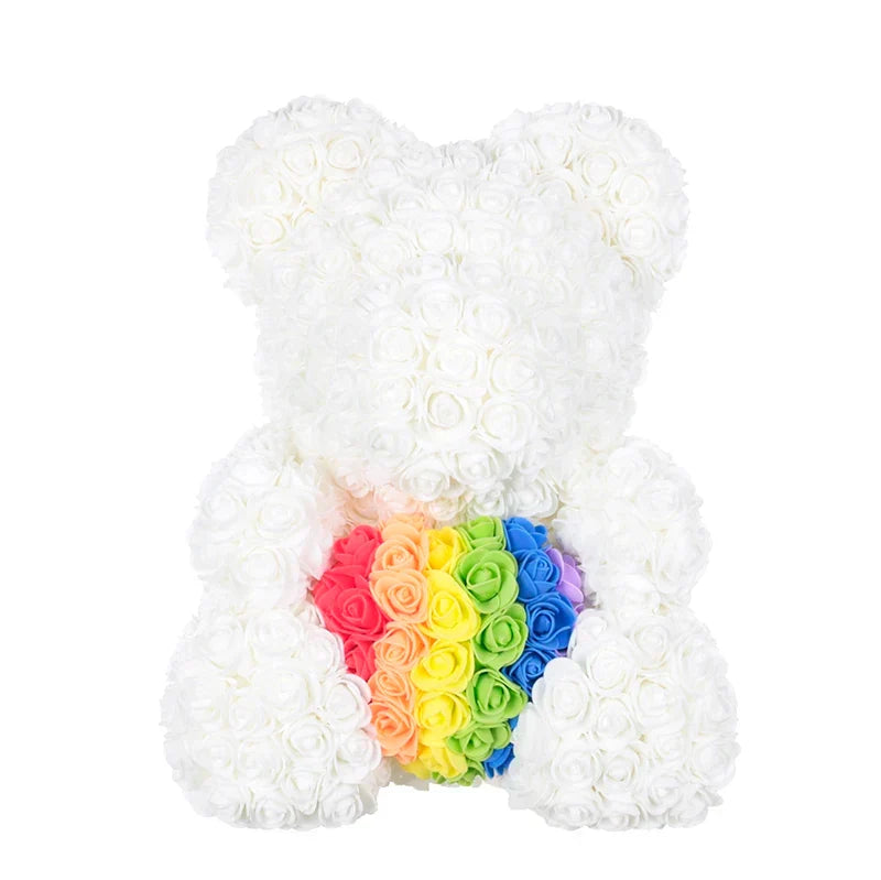 RosaBear en fleurs artificielles, décoration charmante pour chambre ou salon.