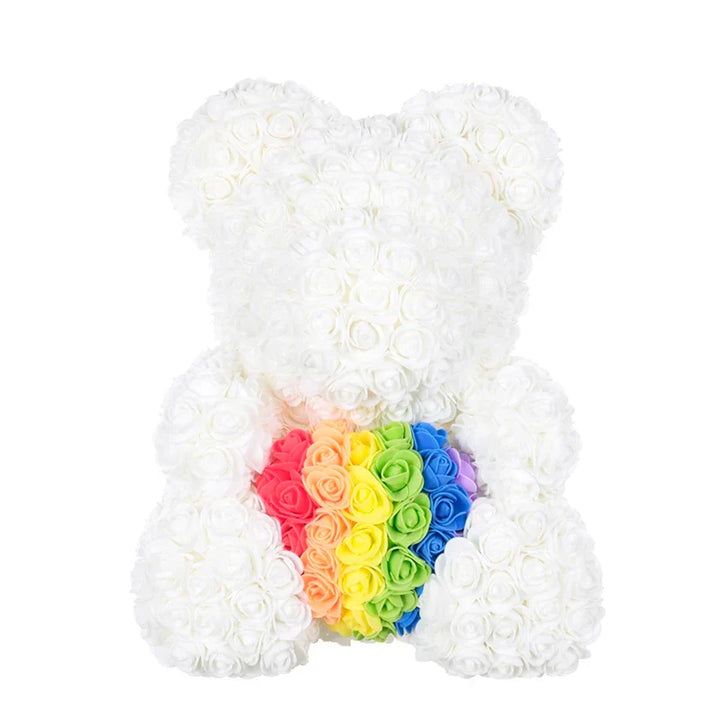 RosaBear en fleurs artificielles, décoration charmante pour chambre ou salon.