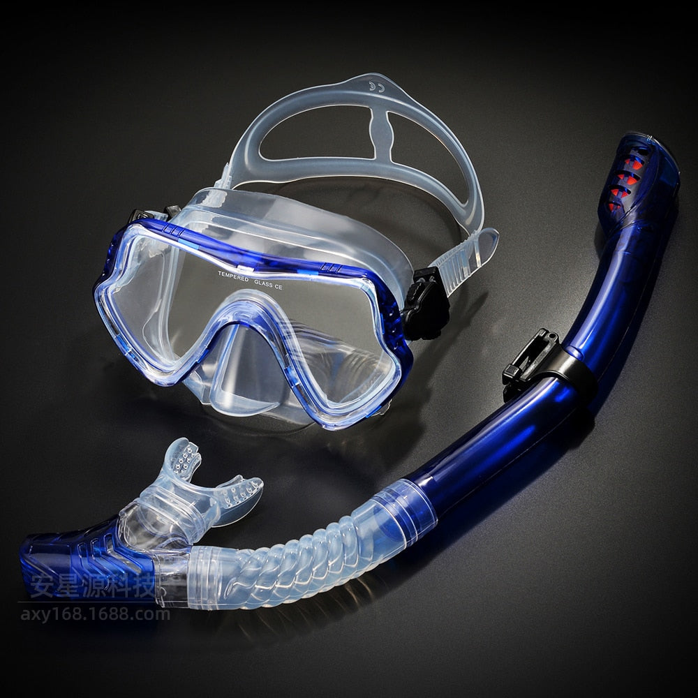 Équipement de plongée AquaElite: masque et tuba anti-buée pour apnée, clarté sous-marine.