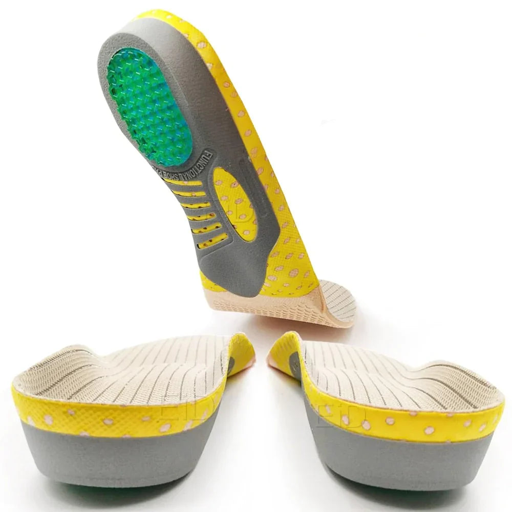 Semelles orthopédiques en gel unisexe, soutien voûte plantaire et amorti durable pour confort optimal.