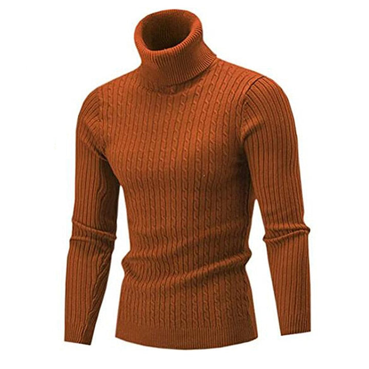 Chandail homme col roulé confortable, idéal pour affronter le froid de l'hiver avec style.