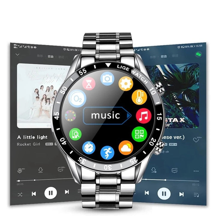 Fermoir discret en acier inoxydable du bracelet de la montre connectée 4G, confort et sécurité assurés.