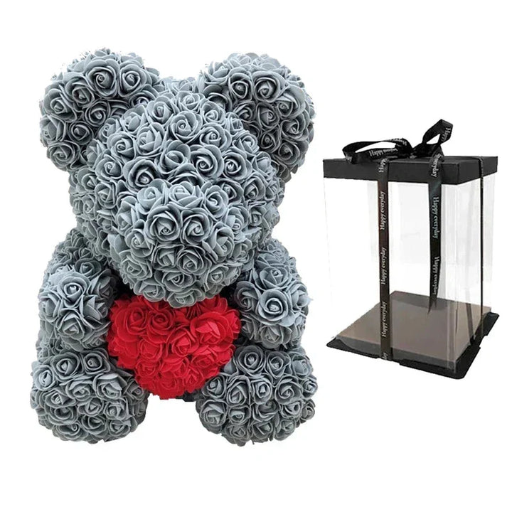 RosaBear en roses artificielles, un cadeau femme durable et magnifique.