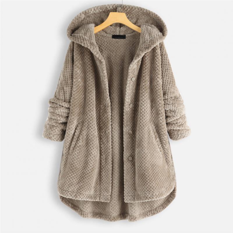 Veste femme FleeceFinesse réversible à capuche, face A, montrant son design élégant et son tissu doux.