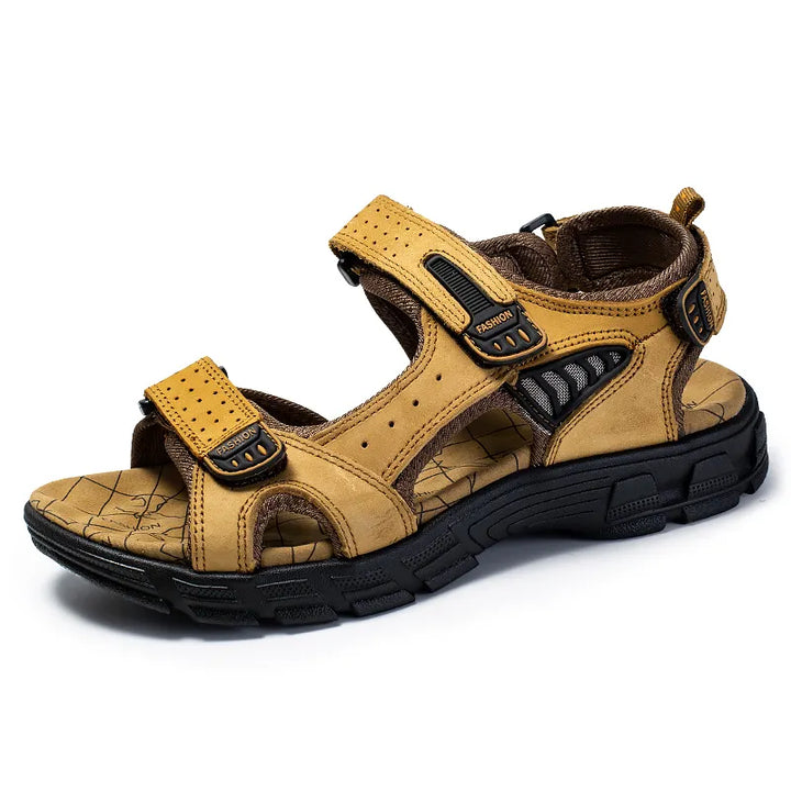 Chaussures homme Hudson légères avec soutien voûte plantaire. Sandales orthopédiques à triple velcro pour confort estival.