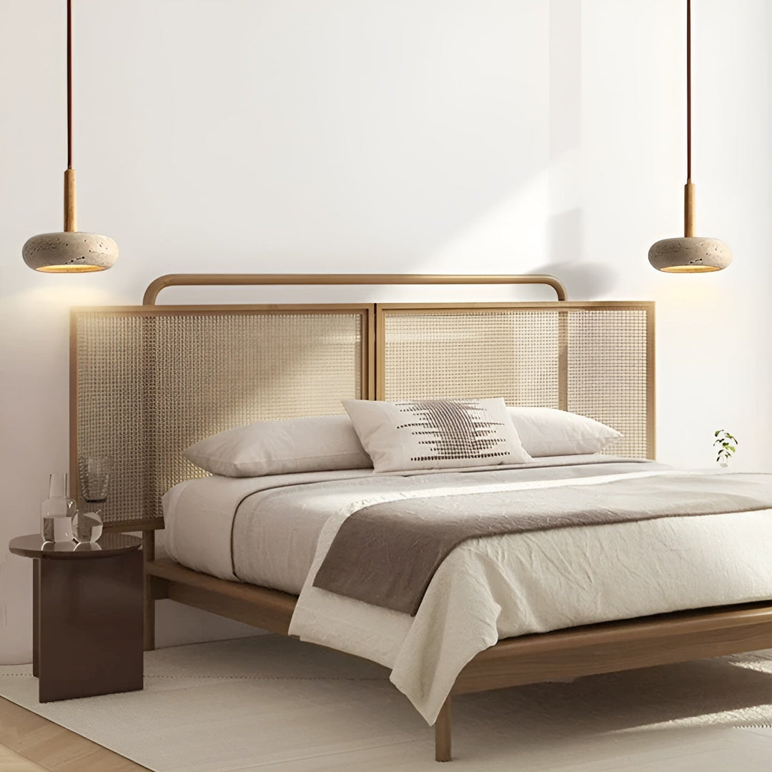 Lustre LED Wabi-Sabi, design rétro-japonais, crée une ambiance douce et chaleureuse.