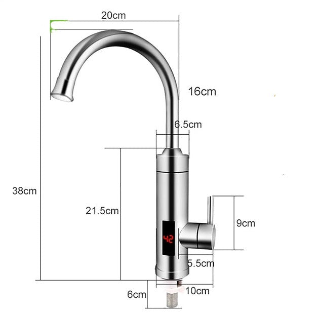 Mitigeur de cuisine électrique pour eau chaude instantanée, design élégant et économie d'énergie.