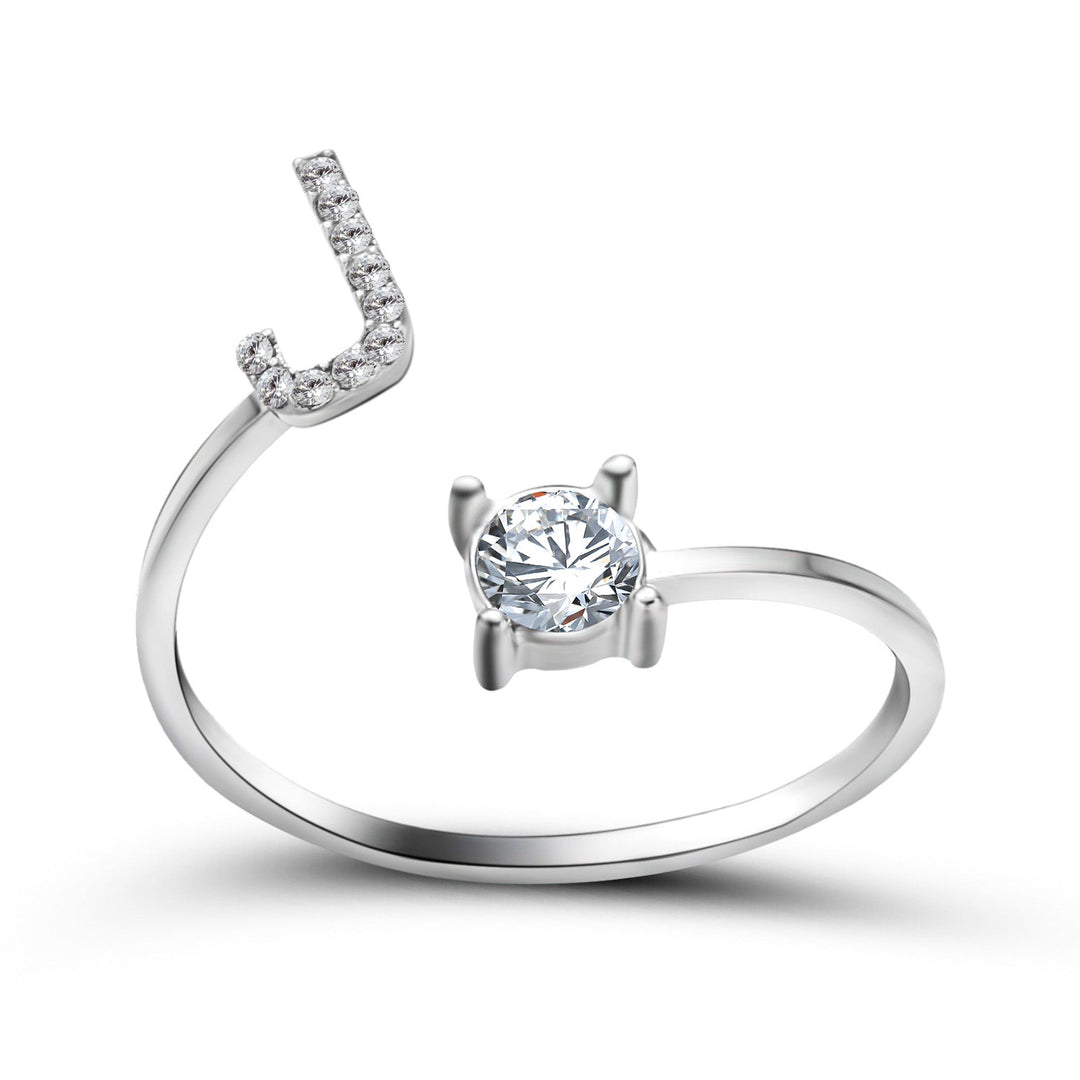 Bague initiale en or ajustable, accessoire mode pour femme.