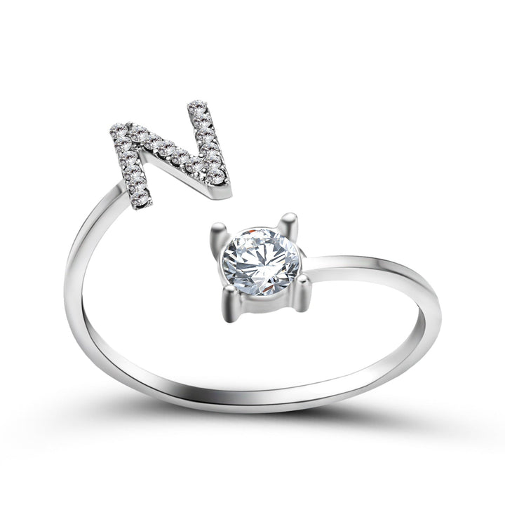 Bague initiale personnalisée, réglable, bijou unique pour femme.
