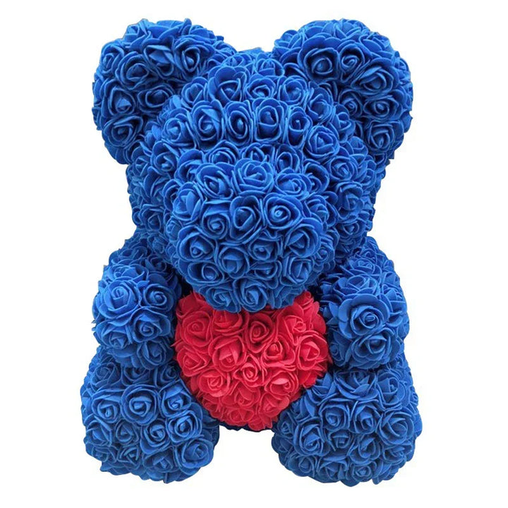 Ours en roses rouges, idéal pour un anniversaire ou une déclaration d'amour éternel.