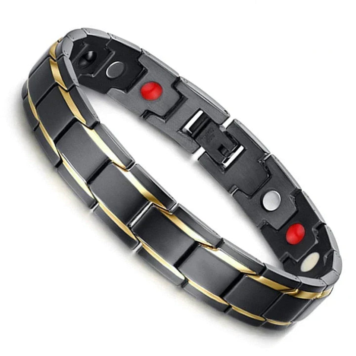 Bracelet magnétique élégant pour le bien-être, améliore circulation et énergie pour hommes et femmes.